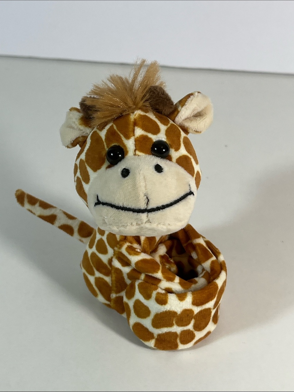Plush Giraffe Finger Puppet Toy - Brown & Cream